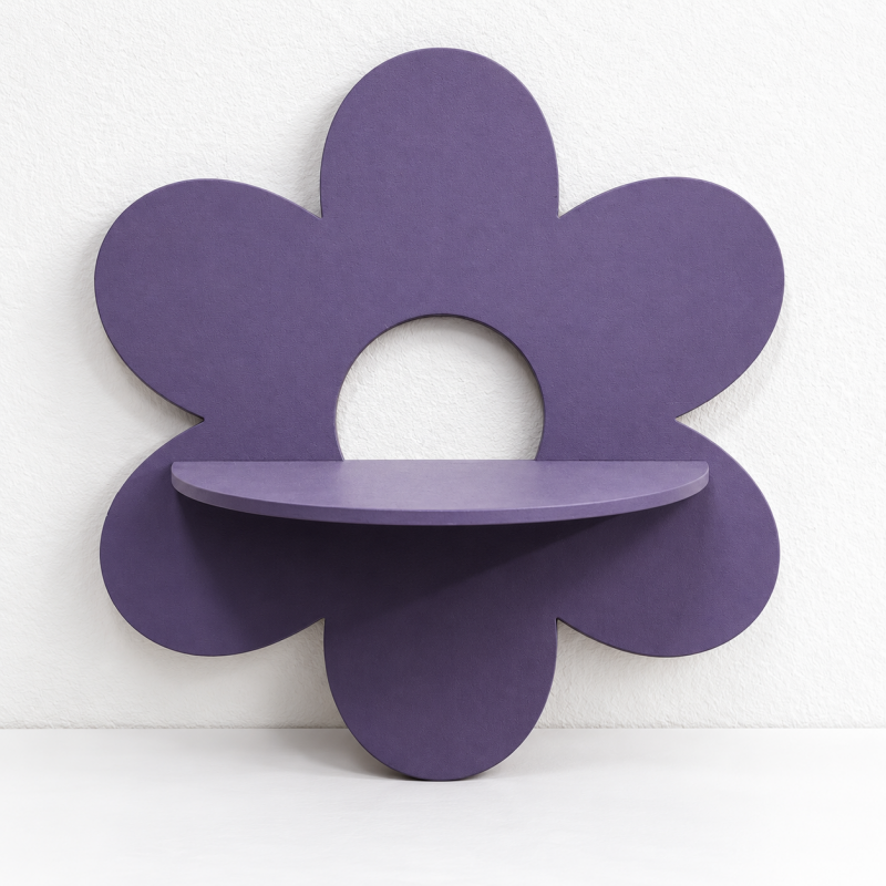 CouldNook Decorative Wall Shelf - Flower Or Wave Backing And Display Ledge
