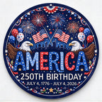 CouldNook Anniversary Wooden Wall Sign - Eagle Artwork and Firework Motifs