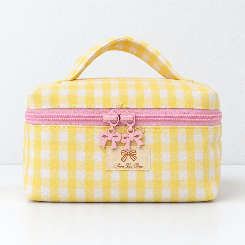 CouldNook Gingham Makeup Case - Lift Up Lid