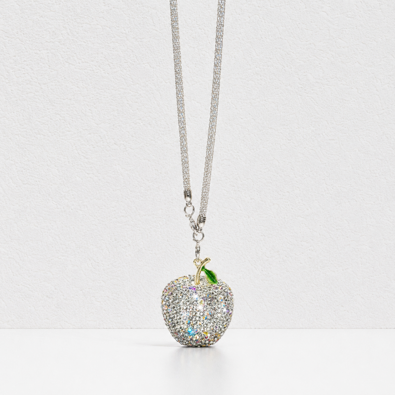 CouldNook Rhinestone Apple Charm - Crystal Car Pendant