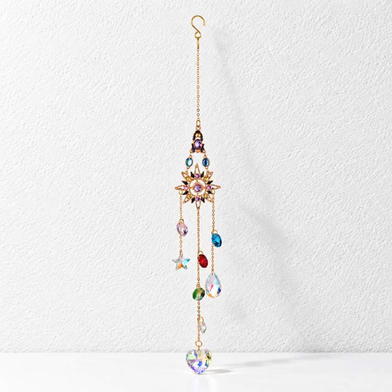 CouldNook Star And Moon Suncatcher - Colorful Accents and Delicate Hanging Strands