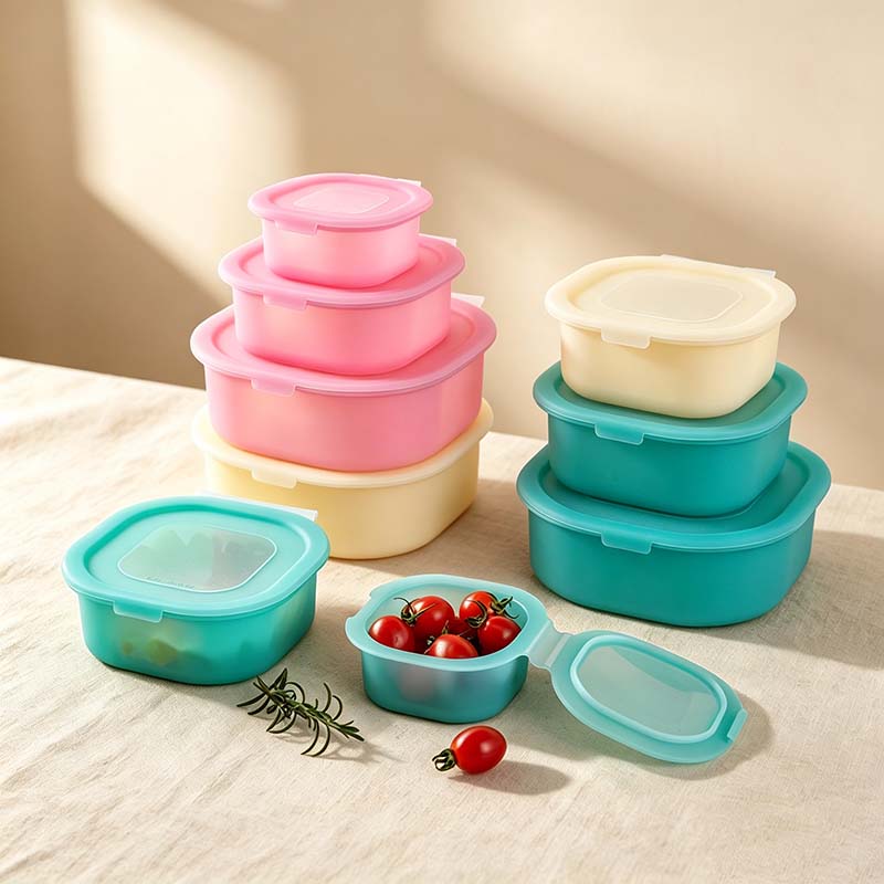 CouldNook Silicone Food Storage Container Set - Stackable Lidded Design