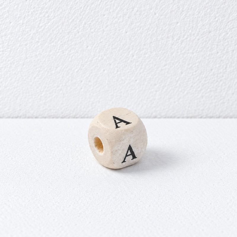 CouldNook Wood Alphabet Beads - Rounded Cubes and Letter Faces