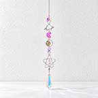 CouldNook Planet Suncatcher - Silver-Toned Celestial Symbols and Iridescent Hanging Drops