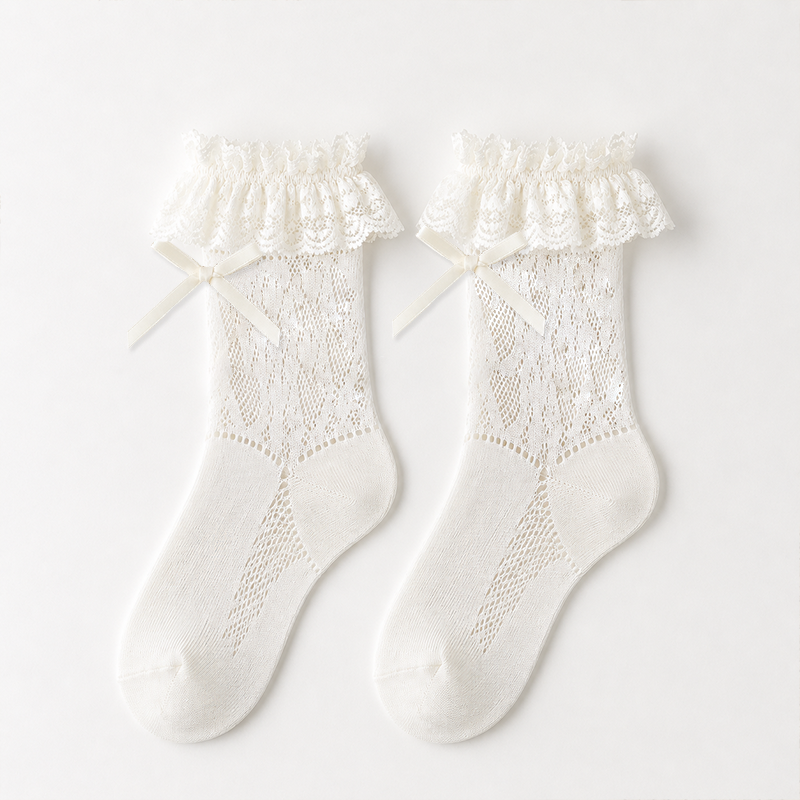 CouldNook Ribbon Lace Ankle Socks - Dress Shoe Accent