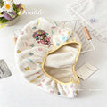 CouldNook Floral Hair Towel Wrap - Embroidered Button Fastening