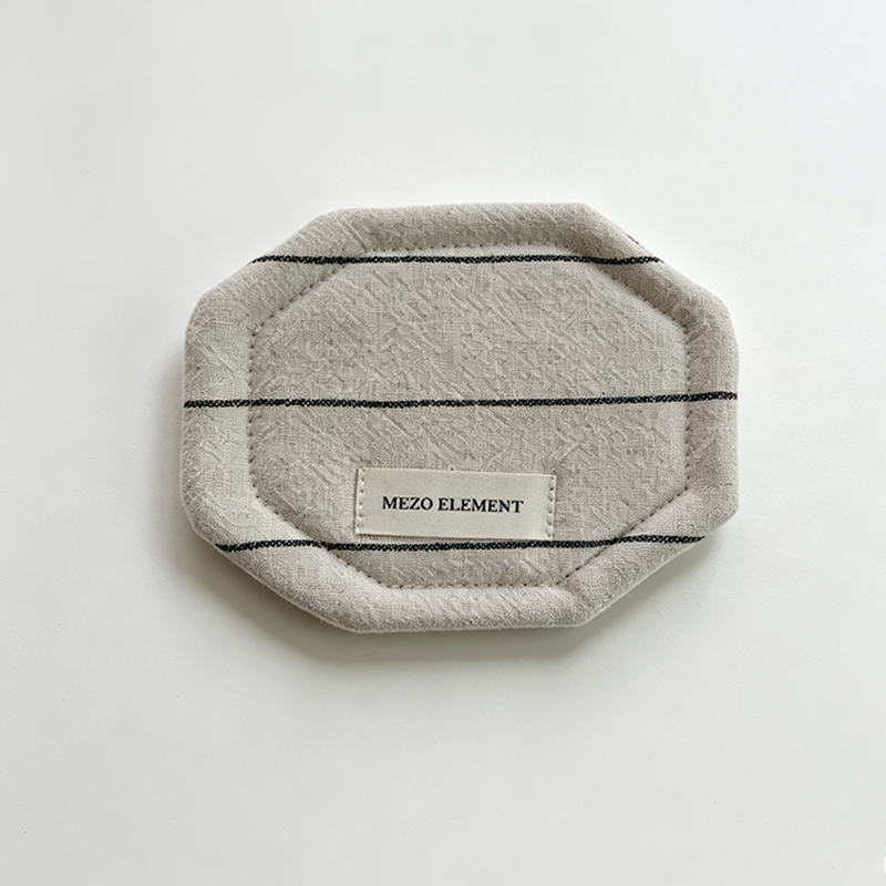 CouldNook Striped Octagon Drink Coaster - Warm Table Accent