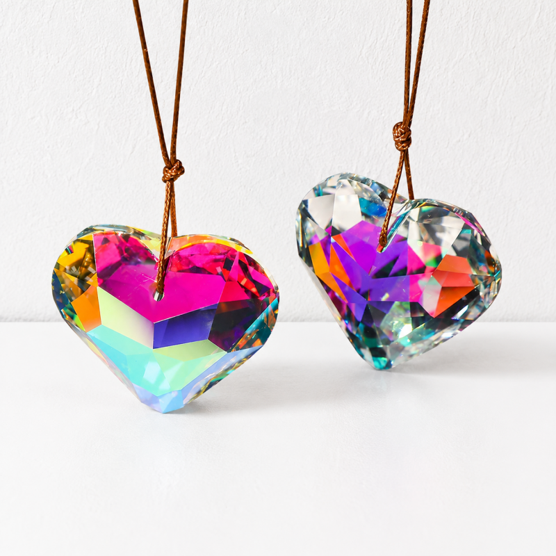 CouldNook Crystal Prism Suncatcher Ornament - Snowflake and Heart Shapes