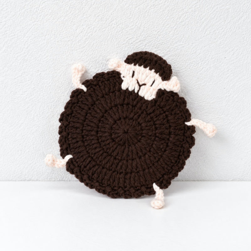 CouldNook Crochet Sheep Coaster - Rounded Body and Little Legs