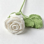 CouldNook Yarn Rose Flower Ornament - Stemmed Color Choices