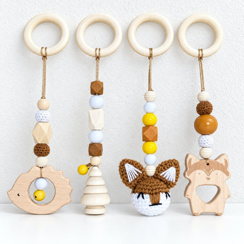 CouldNook Play Gym Hanging Toy Set - Four Woodland-Themed Pieces