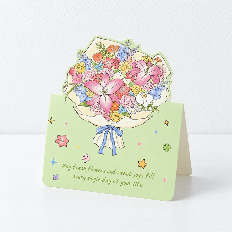 CouldNook Flower Bouquet Greeting Card - Colorful Shaped Blooms