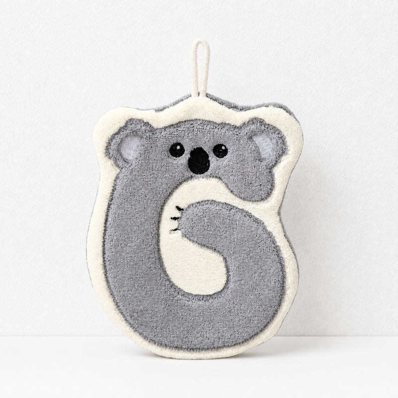 CouldNook Cartoon Coral Fleece Hand Towel‑Hanging Absorbent Cloth