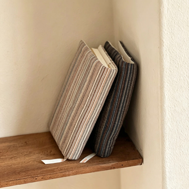 CouldNook Fabric Book Cover - Fine Stripes and Flexible Wrap Design