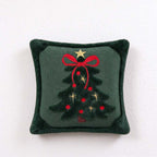 CouldNook Christmas Tree Pillow Cover - Raised Motif And Bow Detail