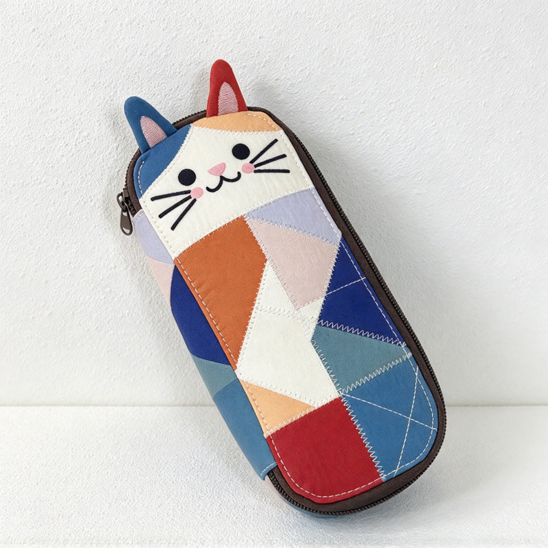 CouldNook Patchwork Cat Pouch - Pointed Ears And Contrasting Panels