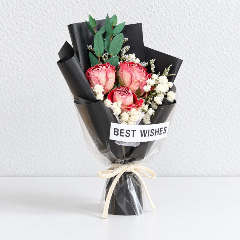 CouldNook Wrapped Mini Flower Bouquet - Layered Gift Presentation