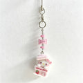 CloudNook Phone Charm Strap-Textured Cartoon Cat Pendant Design