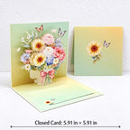 Butterfly Bouquet Pop-Up Greeting Card with Message Space
