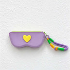CouldNook Heart Glasses Case - Colorful Zip And Cord Wrist Loop