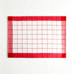 CouldNook Plaid Cotton Tea Towel - Red and Blue Woven Checks