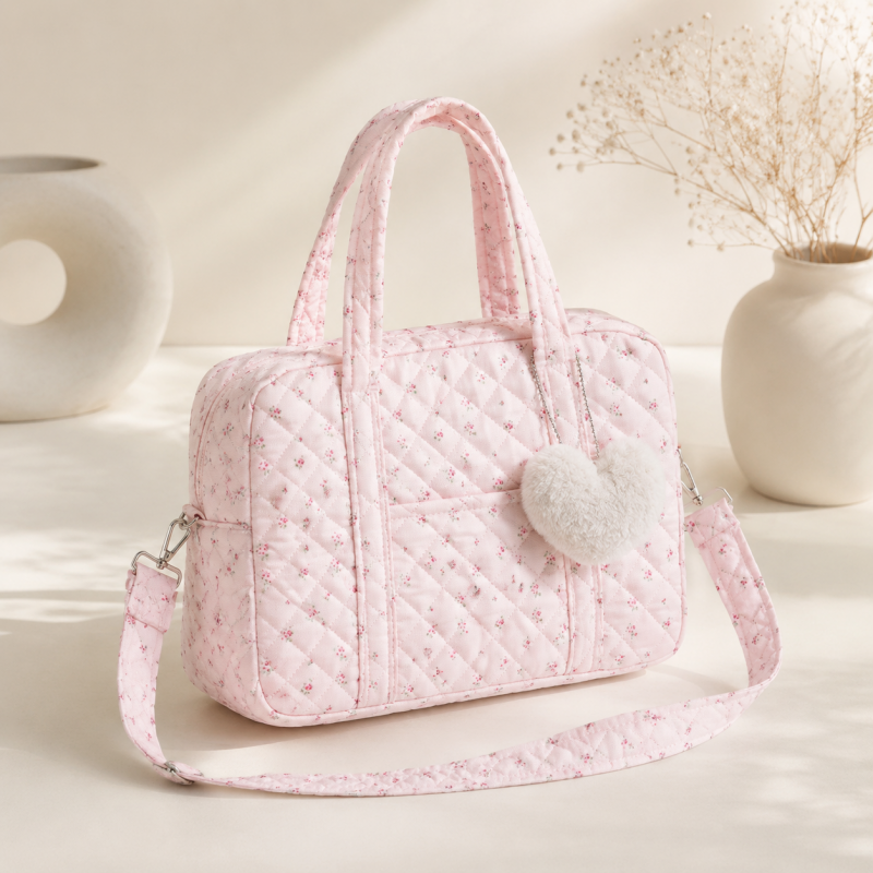 CouldNook Quilted Diaper Organizer Bag - Front Pockets and Strap