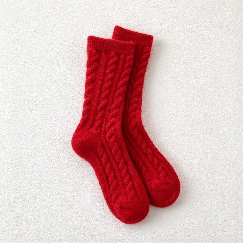 CouldNook Textured Winter Socks - Stripe Patterns And Cable Knit Options