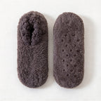 CouldNook Plush Low-Cut House Socks - Fuzzy Exterior And Dotted Soles