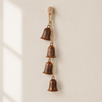 CouldNook Rustic Bell Cluster Ornament - Rope Strand and Metal Bells