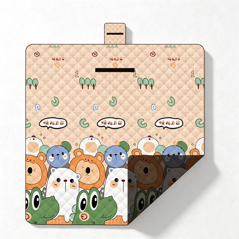 CouldNook Illustrated Game Picnic Mat - Foldable Family Design
