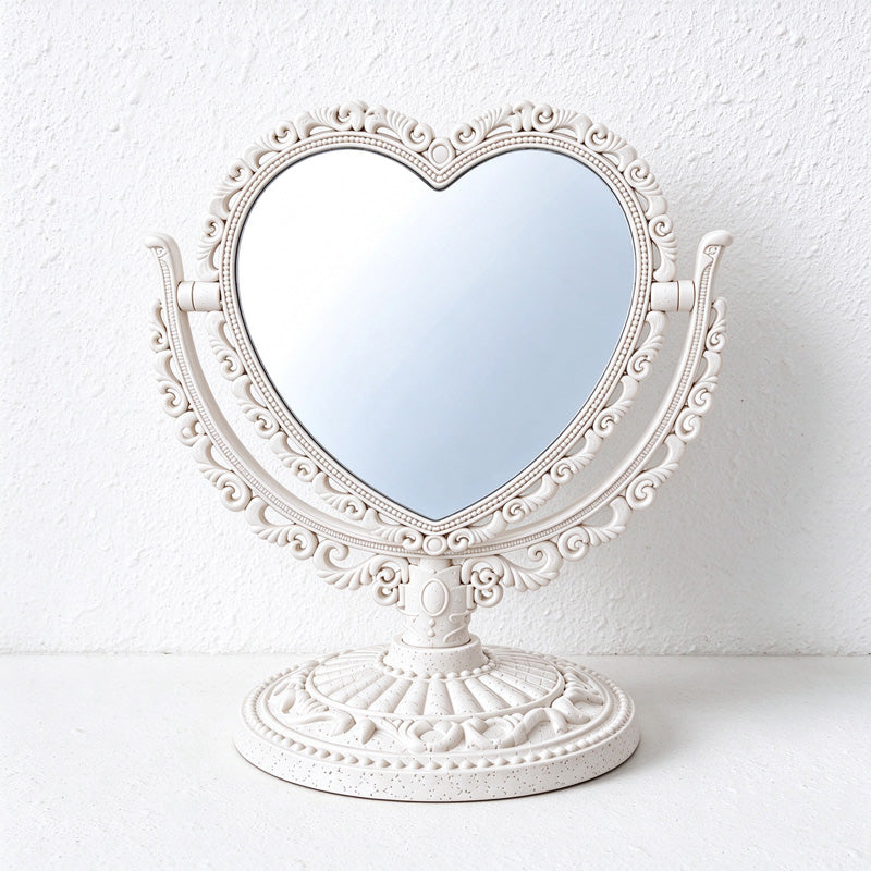 Ornate Tabletop Vanity Mirror with Pivoting Double-Sided Face