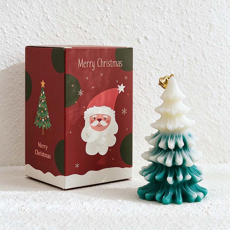 CouldNook Christmas Tree Candle - Layered Branches and Snowy White Tips