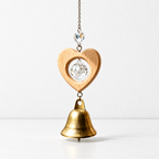 CouldNook Wooden Bell Hanging - Open Motif Frame And Faceted Center Drop