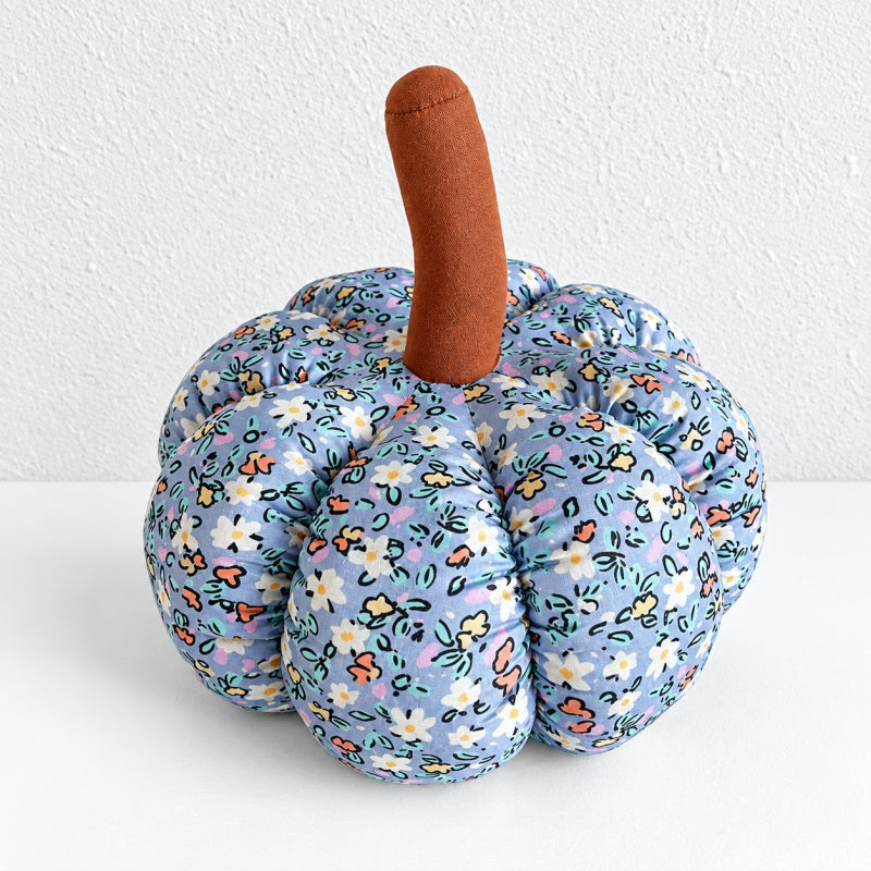 CouldNook Fabric Pumpkin Cushion - Segmented Shape and Tall Stalk