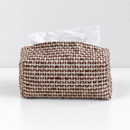 CouldNook Caramel Fabric Tissue Holder - Woven Pattern Cover
