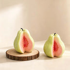 CouldNook Guava Shaped Scented Candle - Whole Fruit And Cutaway Designs