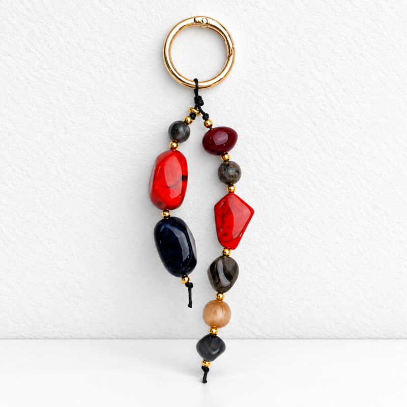 CouldNook Beaded Bag Charm - Mixed Shapes and Twin Hanging Strands