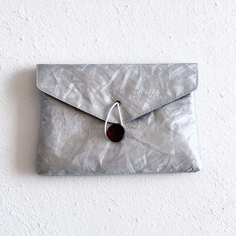 CouldNook Envelope Document Pouch - Crinkled Surface And Button Loop Closure