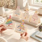 CouldNook Pastel Christmas Tree Greeting Card - Shaped Painted Top