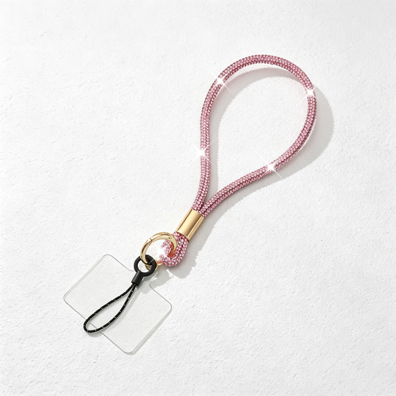 CouldNook Rhinestones Set Wrist Phone Strap with Figure-Eight Links