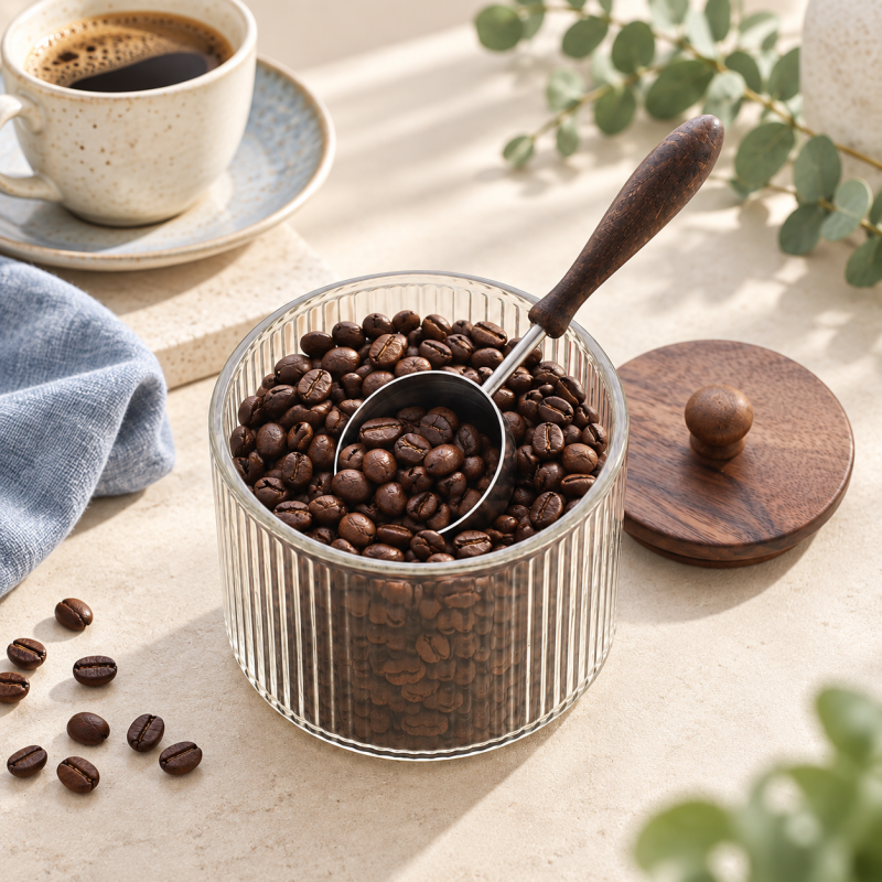 Measuring Scoop - Rounded Steel Bowl and Tapered Handle