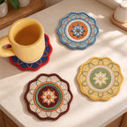 CouldNook Mandala Rubber Printed Table Mat - Knit Effect