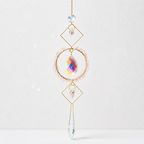 CouldNook Stone Ring Suncatcher Ornament - Geometric Crystal Drops