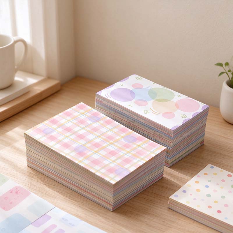 CouldNook Patterned Memo Paper Block - Pastel Prints And Loose Sheets