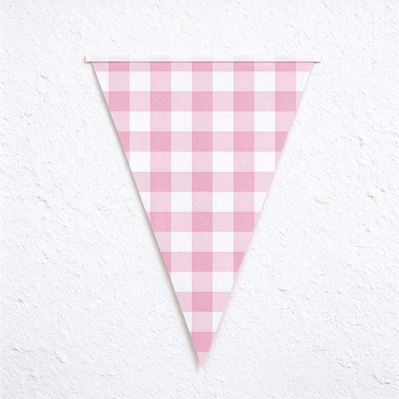 CouldNook Pink Gingham Party Tableware - Scalloped Plates And Matching Accessories