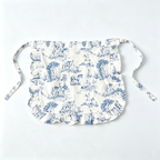 CouldNook Blue Toile Waist Apron - Layered Scenic Ruffle