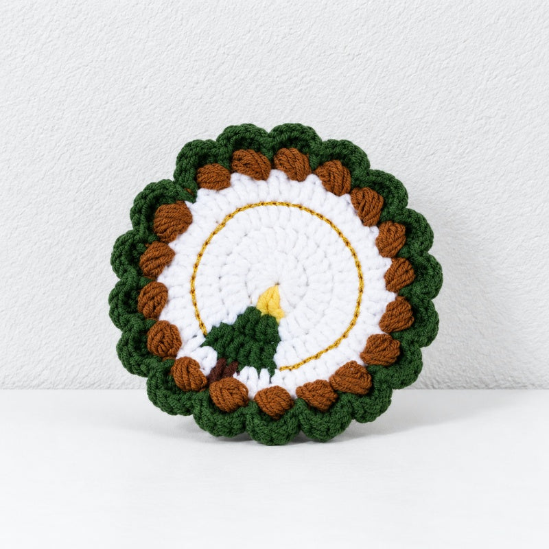 CouldNook Yarn Coaster - Festive Figures and Shaped Cup Accents