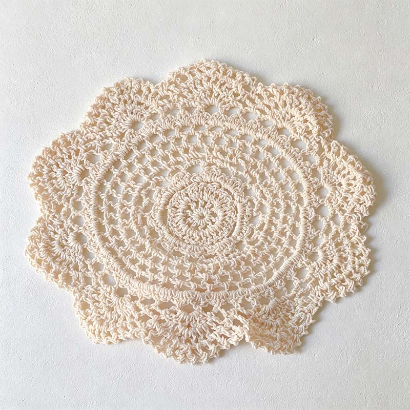 CouldNook Crocheted Lace Table Mat - Round Oval Size Options