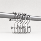 CouldNook Beaded Shower Curtain Hook - Rounded Metal Profile