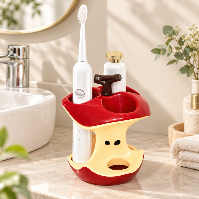 Apple Core Toothbrush Holder for Bathroom Counters